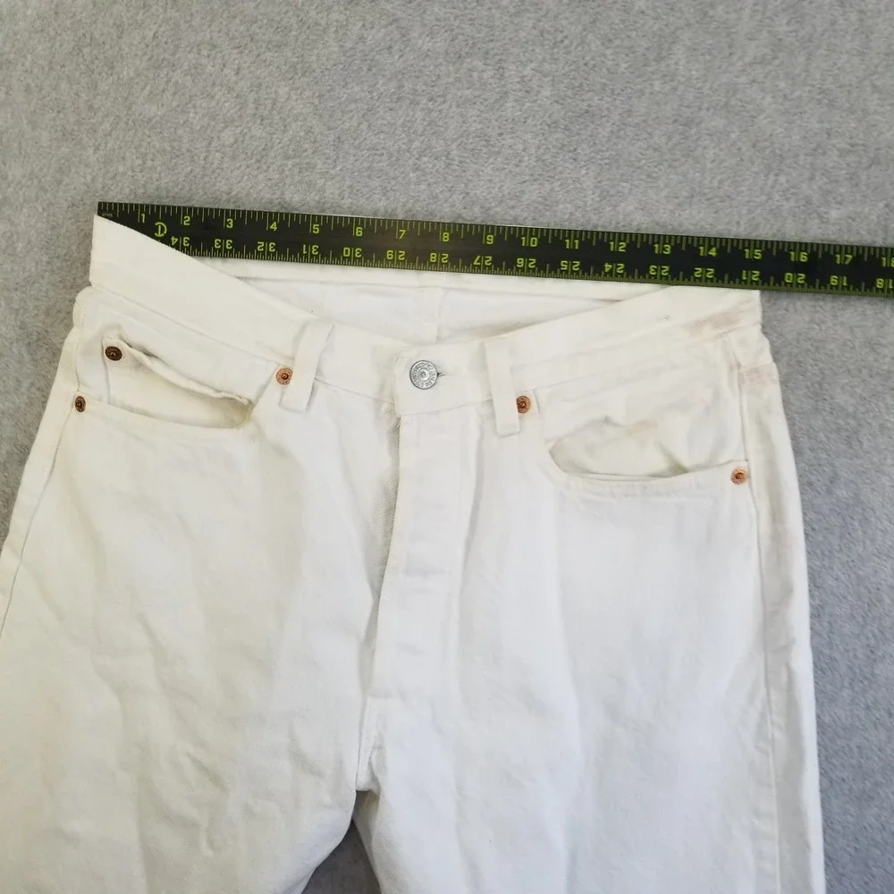 VTG Levi's 501 Jeans Mens 30x29 White Vintage Denim Pants Quality Clothing
